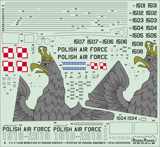 Model Maker D144111 1:144 Polish C-130H Hercules & Century Decals