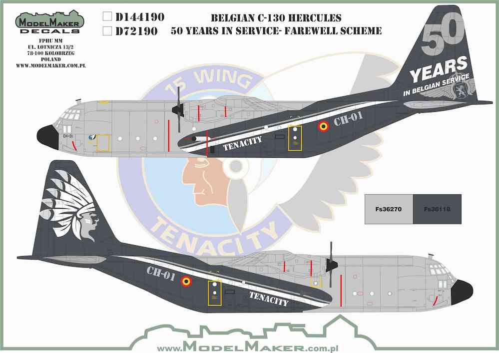 Model Maker D144190 1:144 Belgian C-130 Hercules Farewell Scheme