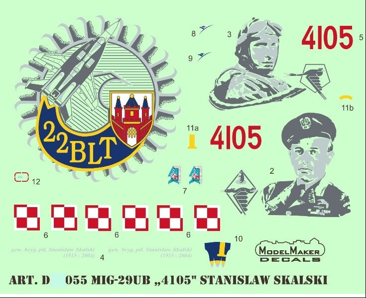 Model Maker Decals D32055 1:32 Mikoyan MiG-29UB "4105" Stanislaw Skalski