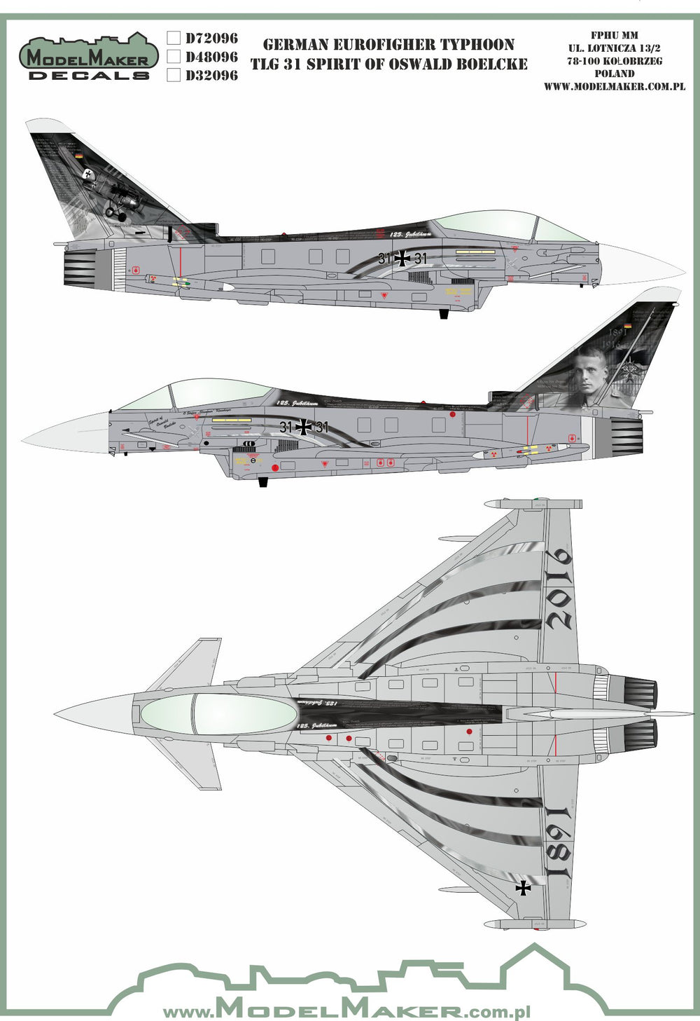 Model Maker D32096 1:32 German Eurofighter Typhoon Oswald Boelcke