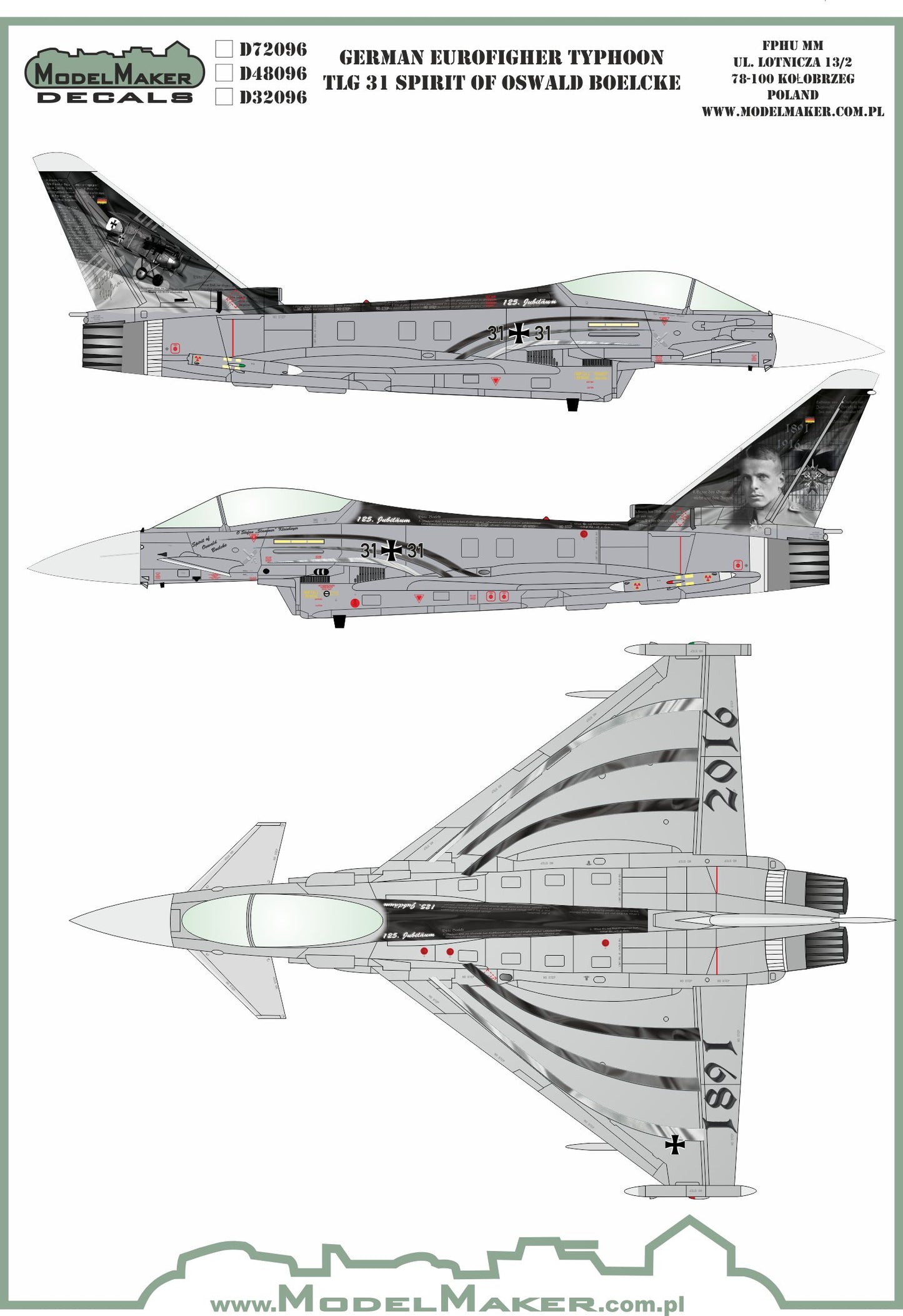 Model Maker D32096 1:32 German Eurofighter Typhoon Oswald Boelcke
