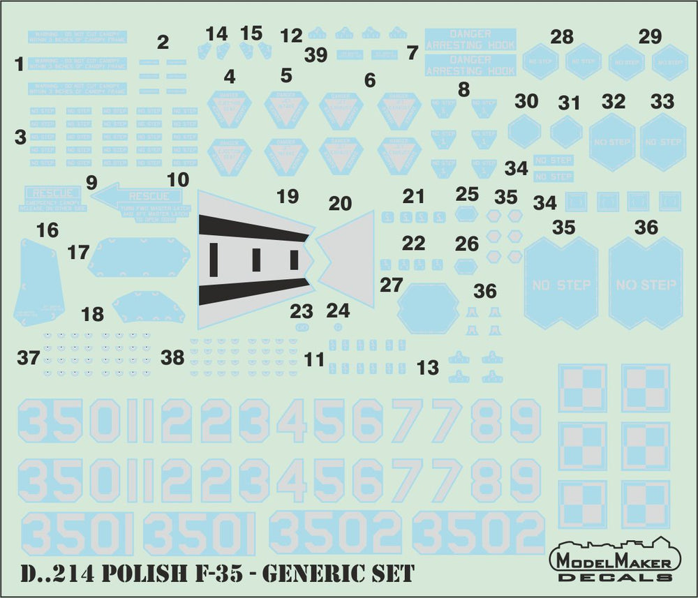 Model Maker Decals D32214 1:32 Polish F-35A Lightning II generic set