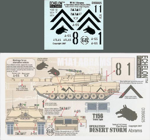 Echelon FD D356025 1:35 M1A1s in ODS