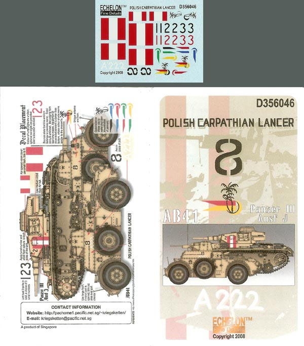 Echelon FD D356046 1:35 Polish Carpathian Lancer [Pz.Kpfw.III Ausf.J]