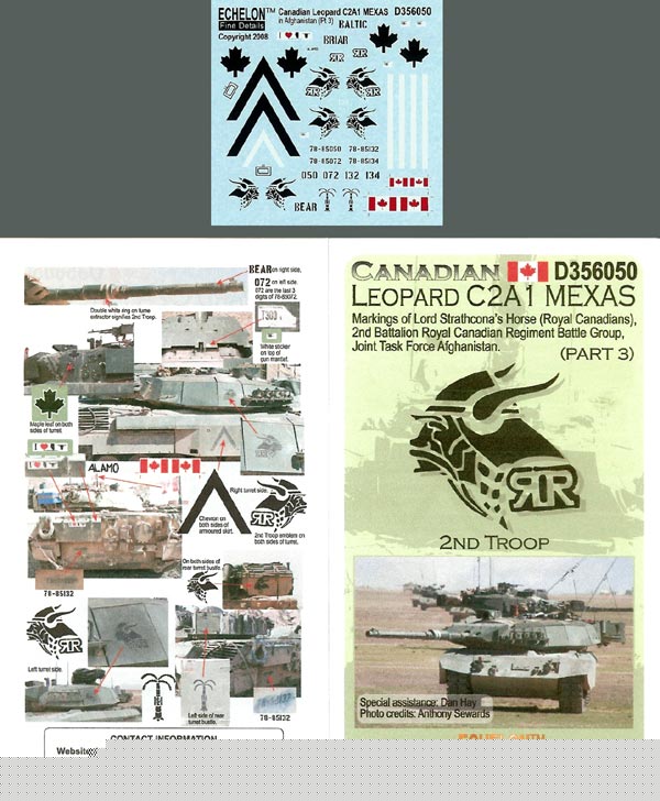 Echelon FD D356050 1:35 Canadian Leopard MBT C2A1 MEXAS markings