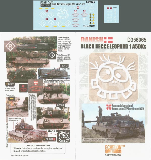 Echelon FD D356065 1:35 Danish Black Recce Leopard MBT 1 A5DKs