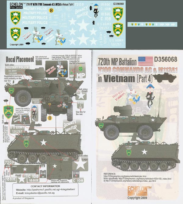 Echelon FD D356068 1:35 720th MP Btn V100 & APC M113A1 in Vietnam