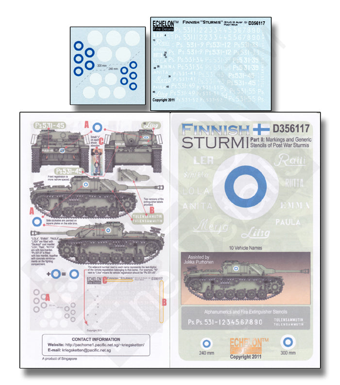 Echelon FD D356117 1:35 Finnish Sturmi Markings & Generic Stencils Pt2