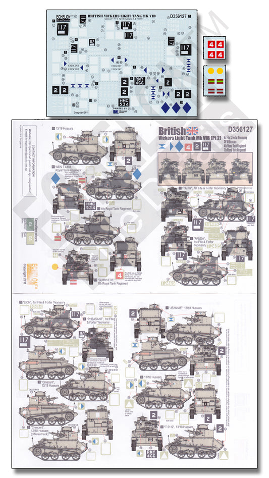 Echelon FD D356127 1:35 British Vickers Light Tank Mk VIB
