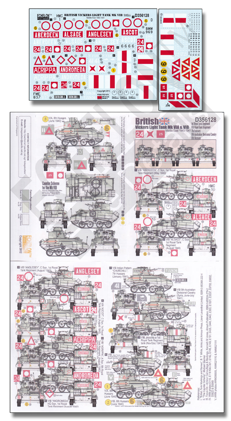Echelon FD D356128 1:35 British Vickers Light Tank Mk VIA/B