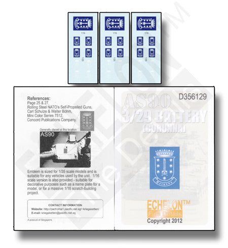 Echelon FD D356129 1:35 3/29 Battery Emblem for AS90