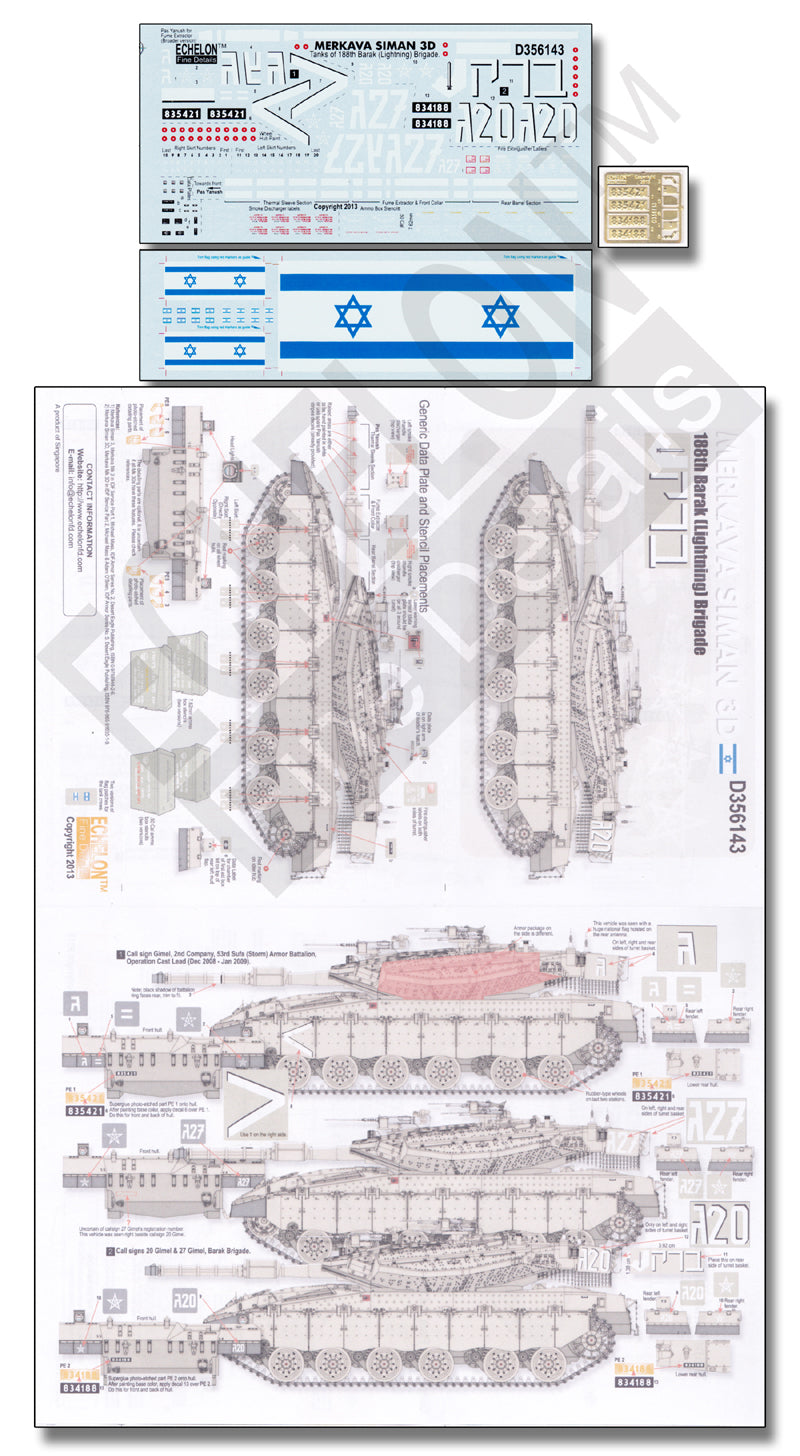 Echelon FD D356143 1:35 Merkava Siman 3D Two specific vehicles