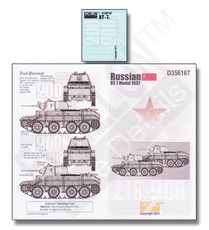 Echelon FD D356167 1:35 Soviet BT-7 Model 1937