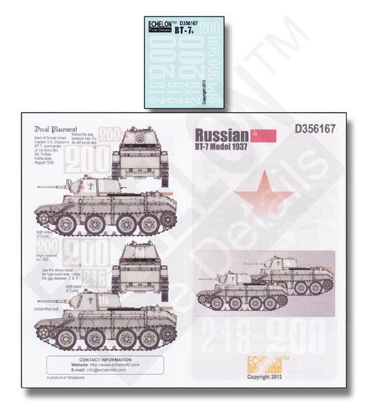Echelon FD D356167 1:35 Soviet BT-7 Model 1937
