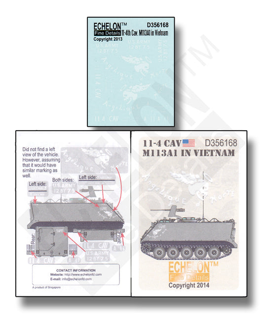 Echelon FD D356168 1:35 11-6 Cav APC M113A1 in Vietnam