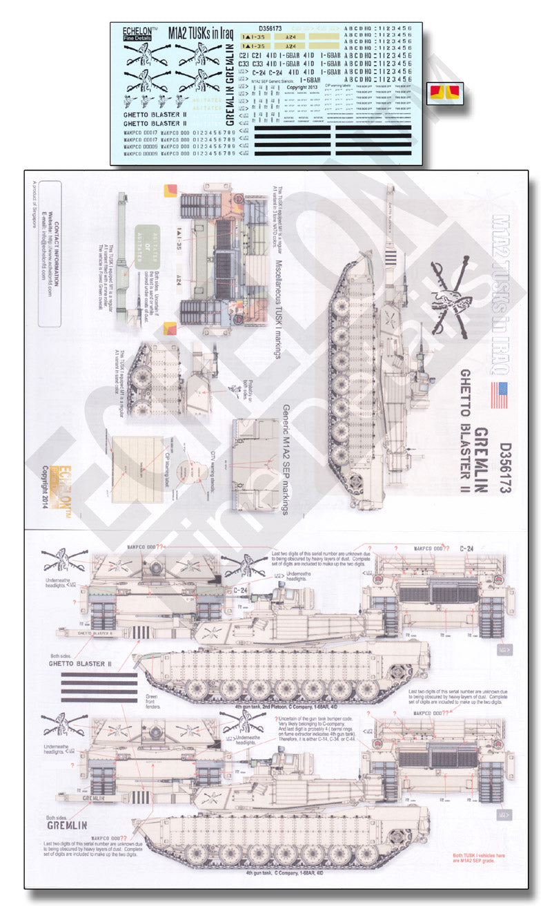 Echelon FD D356173 1:35 M1A2 Abrams TUSKs in Iraq
