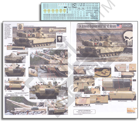 Echelon FD D356207 1:35 1-64 Armored Regiment M1A2 SEP V2 Abrams