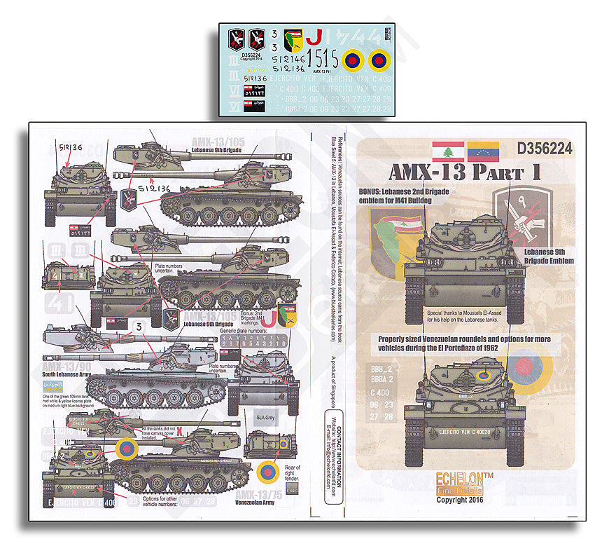 Echelon FD D356224 1:35 AMX-13 Part 1 French AMX-13/75 AMX-13/90 AMX-13/105