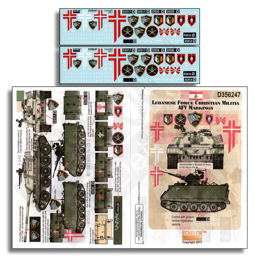 Echelon FD D356247 1:35 Lebanese Forces Christian Militia Forces AFV Markings