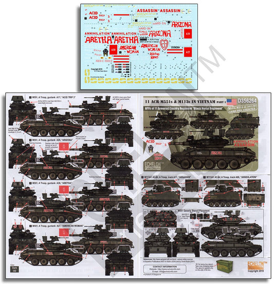 Echelon FD D356264 1:35 11 ACR M551 Sheridans & APC M113s in Vietnam