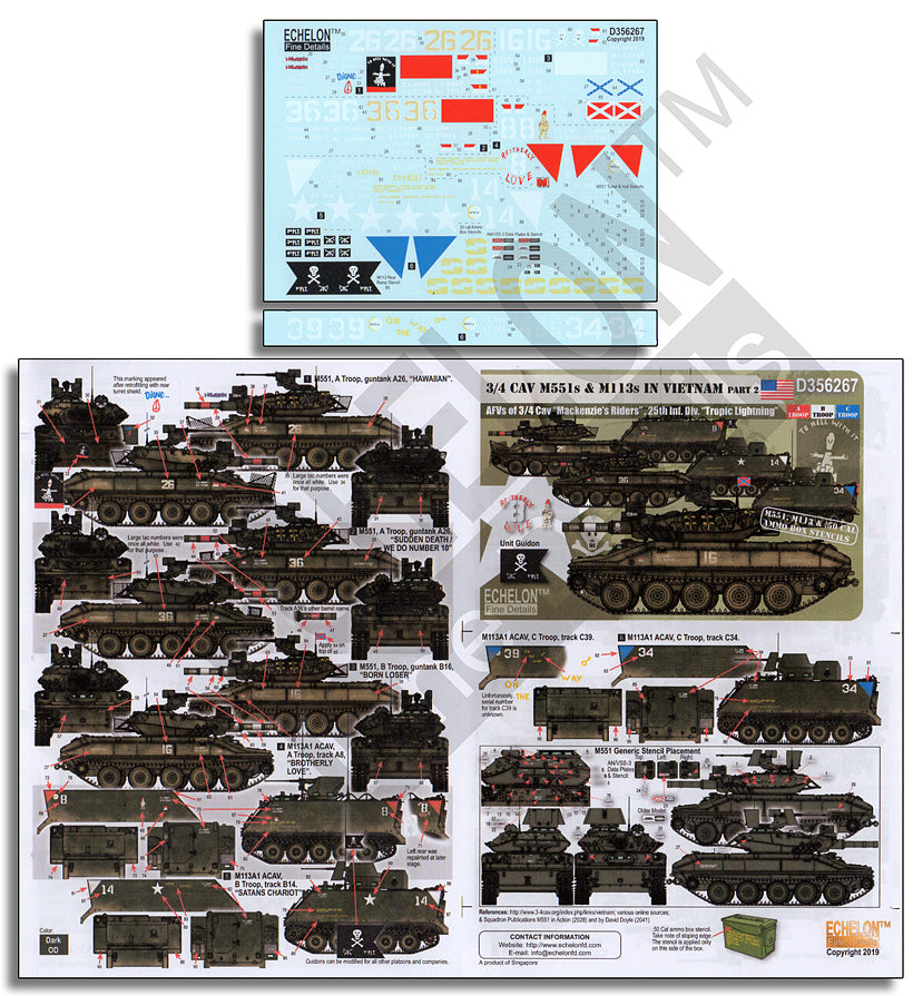 Echelon FD D356267 1:35 3/4 CAV M551s & M113s IN VIETNAM Part 2