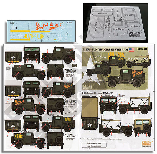 Echelon FD D356281 1:35 4WD M151 Gun Trucks in Vietnam