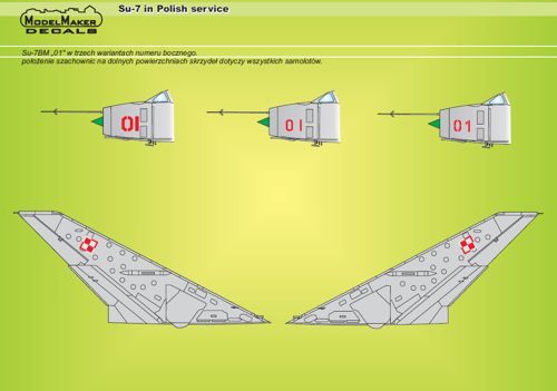 Model Maker Decals D48009A 1:48 Sukhoi Su-7 in Polish service