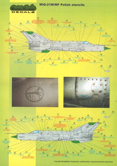 Model Maker D48020 1:48 MiG-21PFM/M/MF/bis/UM Polish Stencils