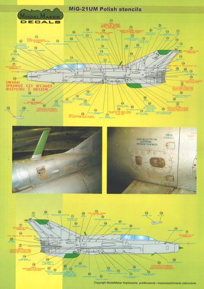 Model Maker D48020 1:48 MiG-21PFM/M/MF/bis/UM Polish Stencils