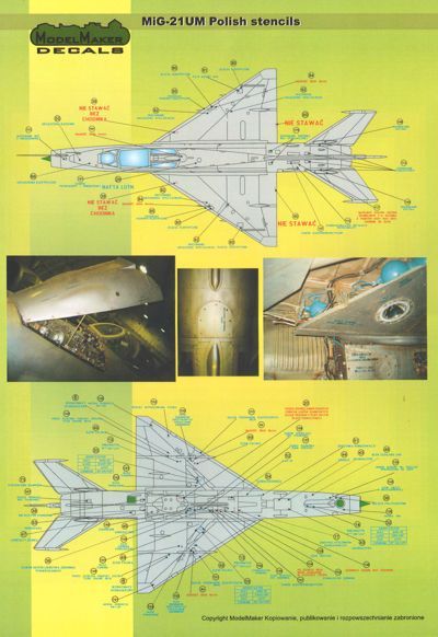 Model Maker D48020 1:48 MiG-21PFM/M/MF/bis/UM Polish Stencils
