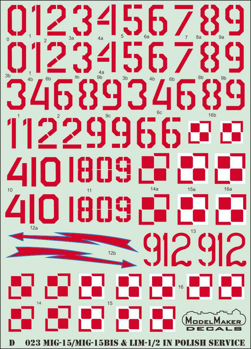 Model Maker Decals D48023 1:48 Mikoyan MiG-15/MiG-15bis, Lim-1/2 in Polish