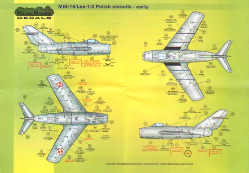 Model Maker Decals D48026 1:48 Mikoyan MiG-17/Lim-1/2 early version stencils