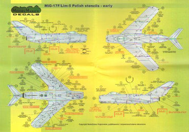 Model Maker Decals D48026 1:48 Mikoyan MiG-17/Lim-1/2 early version stencils