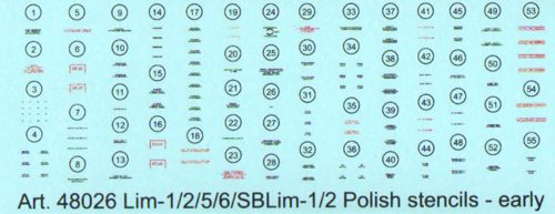 Model Maker Decals D48026 1:48 Mikoyan MiG-17/Lim-1/2 early version stencils