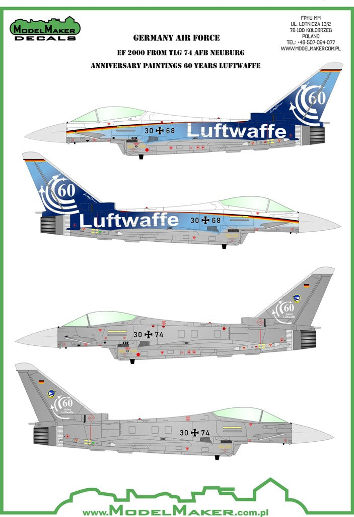Model Maker D48080A 1:48 Eurofighter 60 Years Luftwaffe TLG 74