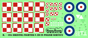 Model Maker Decals D48094 1:48 Bristol Fighter F.2B in Polish service