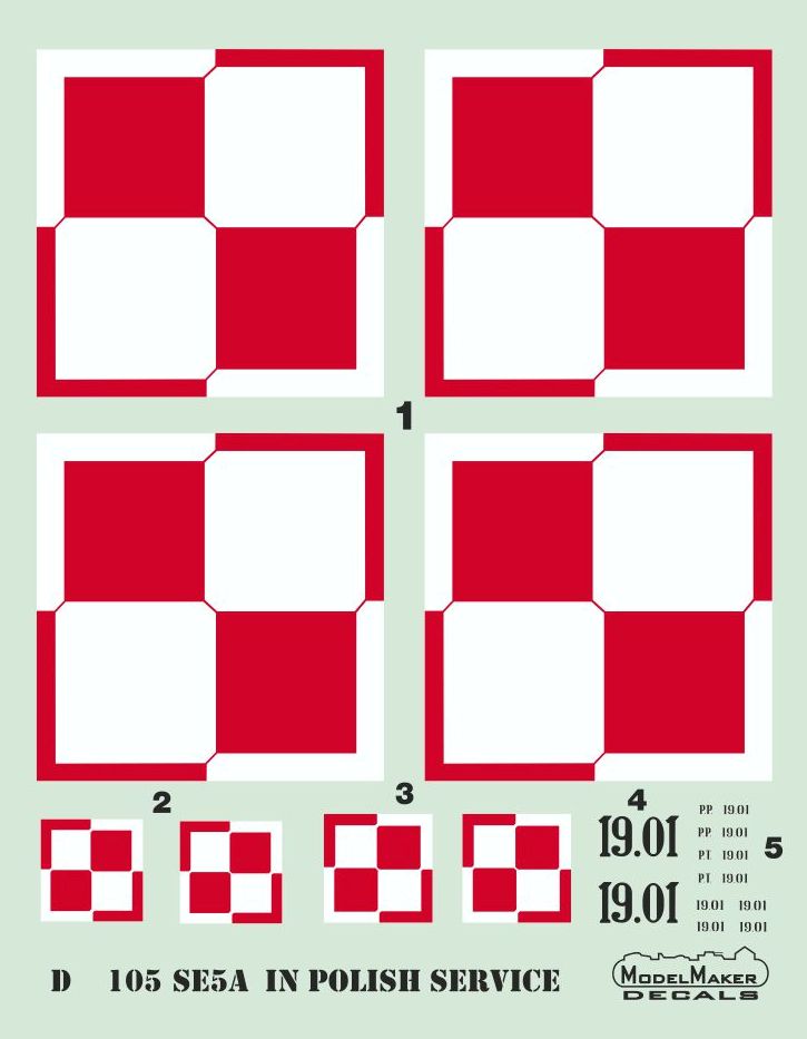 Model Maker Decals D48105 1:48 Royal_Aircraft_Factory Se.5a in Polish service