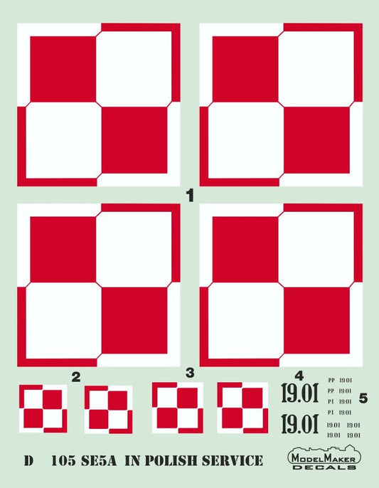Model Maker Decals D48105 1:48 Royal_Aircraft_Factory Se.5a in Polish service