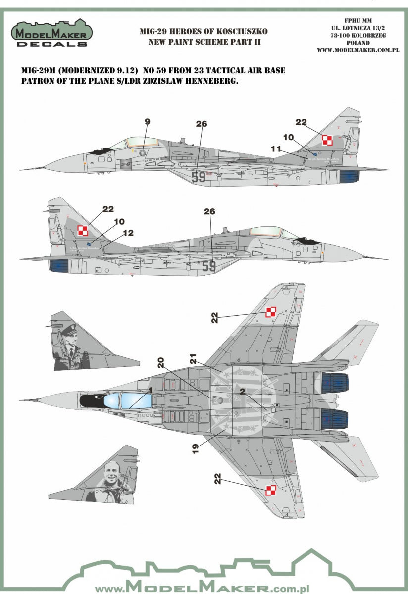 Model Maker D48106 1:48 MiG-29 Heroes of Kosciuszko Part 2