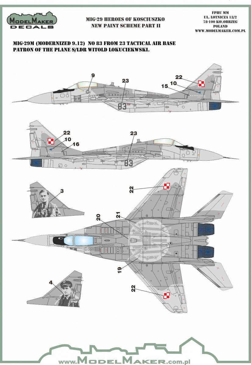 Model Maker D48106 1:48 MiG-29 Heroes of Kosciuszko Part 2