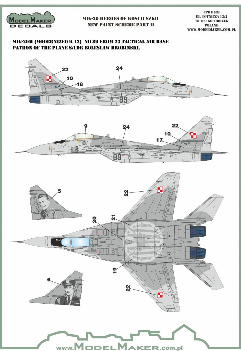 Model Maker D48106 1:48 MiG-29 Heroes of Kosciuszko Part 2