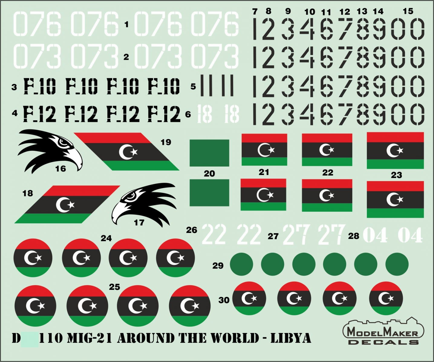 Model Maker Decals D48110 1:48 Mikoyan MiG-21 Around The World