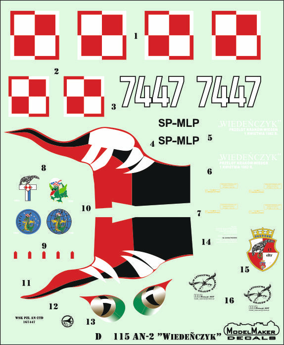 Model Maker Decals D48115 1:48 Antonov An-2 "Wiedenczyk"