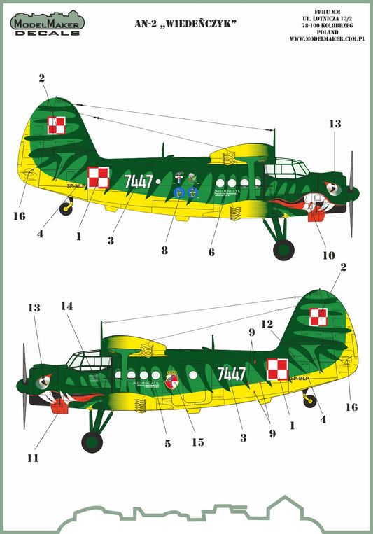 Model Maker Decals D48115 1:48 Antonov An-2 "Wiedenczyk"