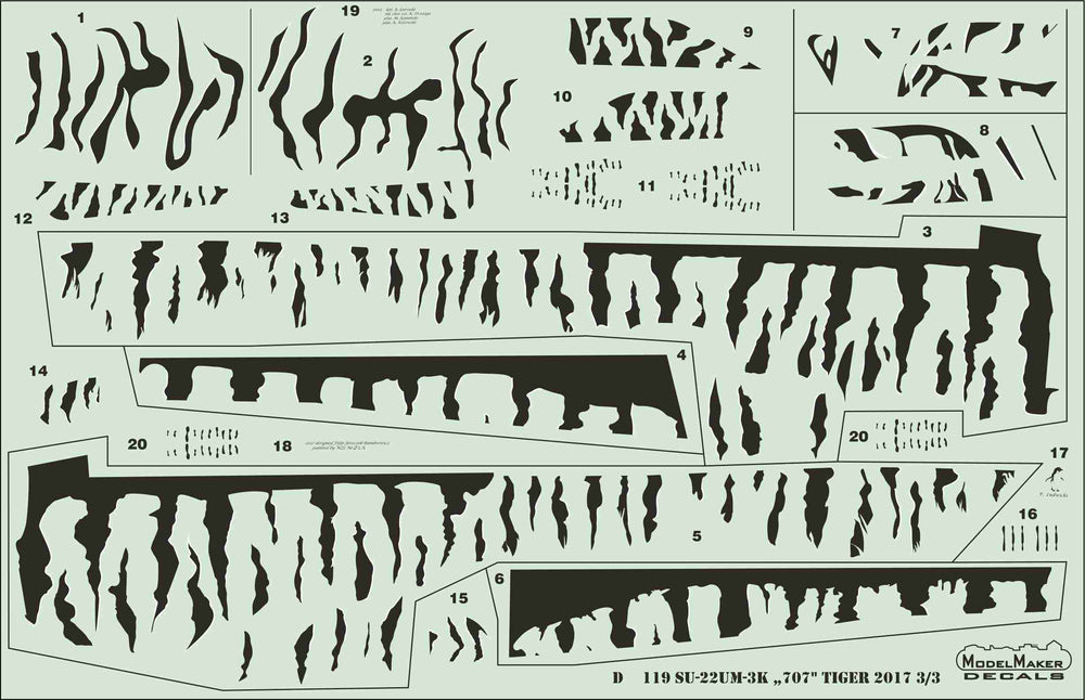 Model Maker Decals D48119 1:48 Sukhoi Su-22UM-3K '70' Tiger 2004 and 2017