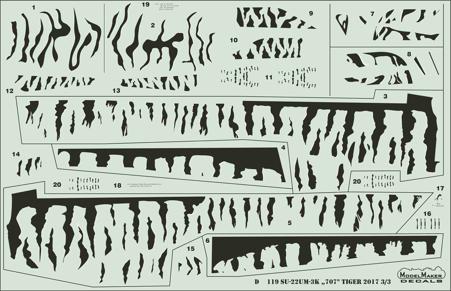 Model Maker Decals D48119 1:48 Sukhoi Su-22UM-3K '70' Tiger 2004 and 2017