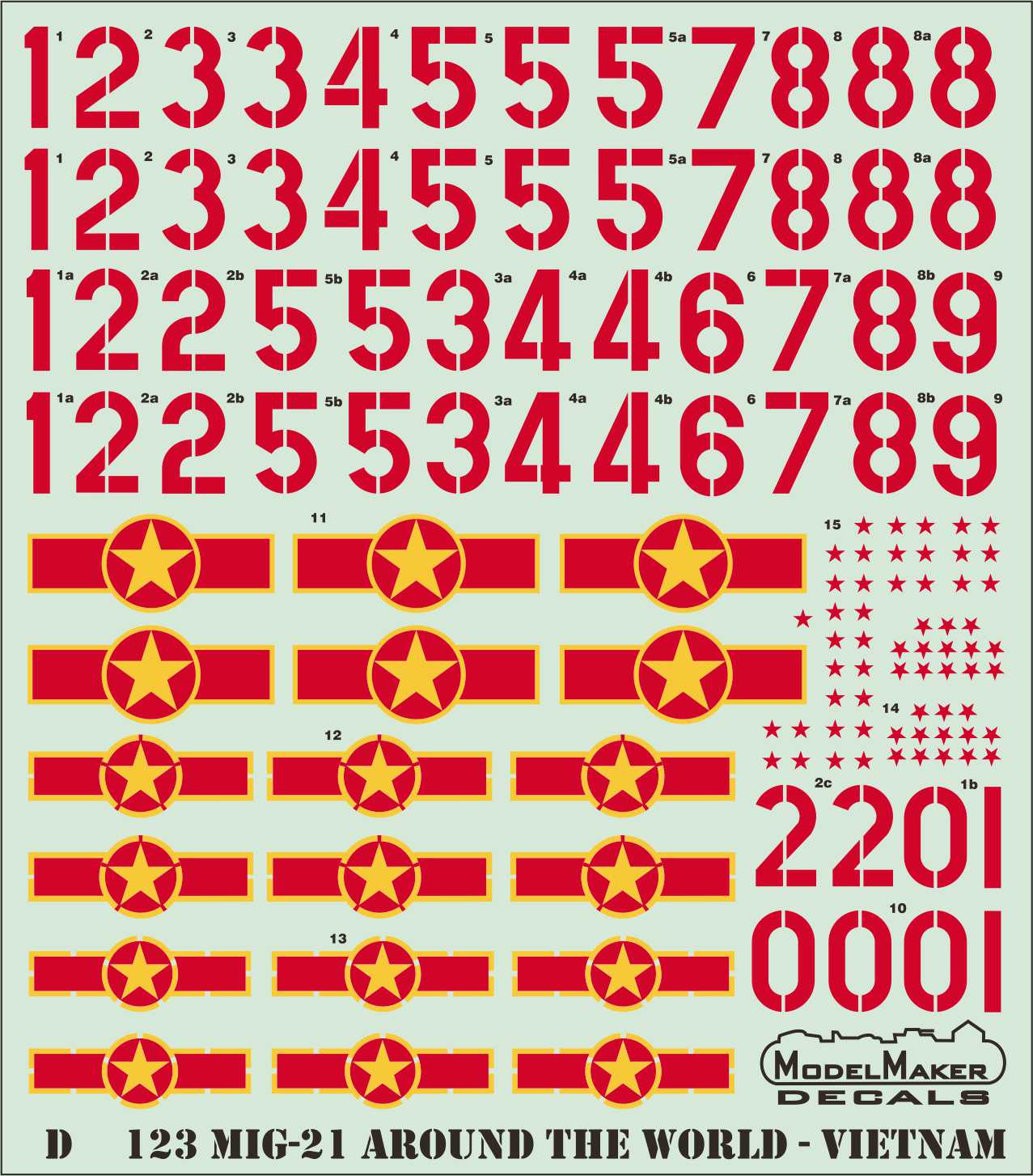 Model Maker D48123 1:48 MiG-21 Vietnam PFM/f-13/bis/UM Decals