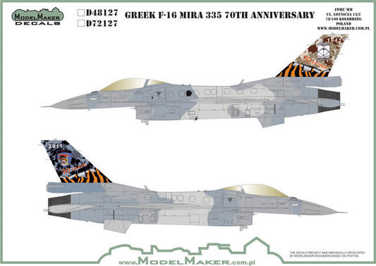 Model Maker D48127 1:48 Greek F-16C Mira 335 NATO Tiger Meet 2018