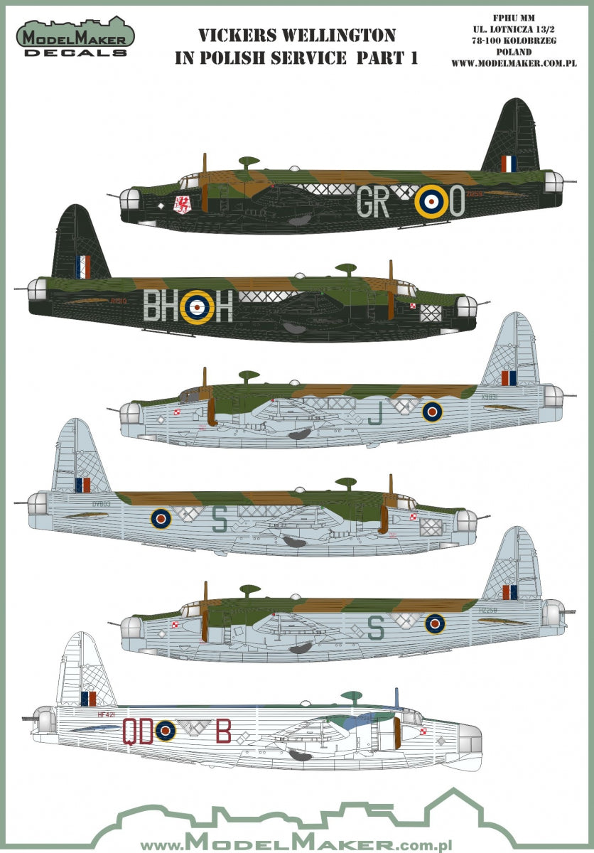 Model Maker D48131 1:48 Vickers Wellington Polish Service Part I