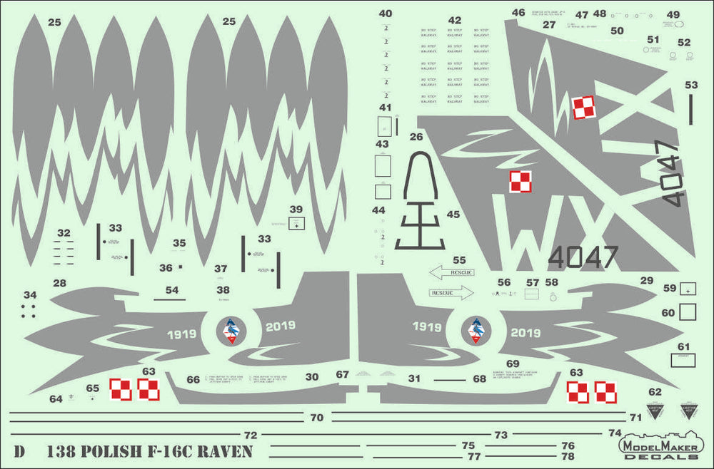 Model Maker D48138 1:48 F-16C RAVEN 100th Anniv Polish AF
